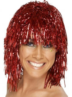 Cyber Tinsel Wig - Red