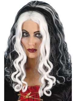 Witch Queen Wig - Black and White