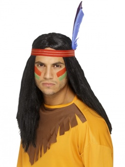 Indian Brave Wig - Black