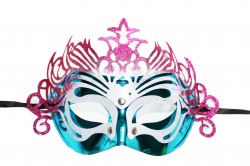Dragon Mask-Blue With Pink Decoration