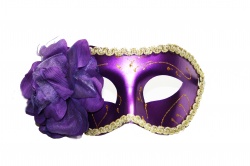 Venetian Mask-Purple With Purple Flower