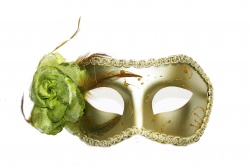 Venetian Mask-Green With Green Flower