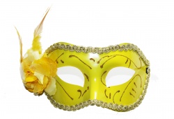 Venetian Mask-Yellow With Yellow Flower
