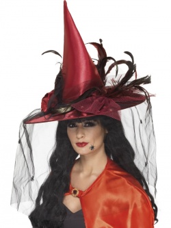 Deep Red Witches Hat Deluxe