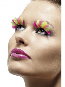 Eyelashes with Neon Feather