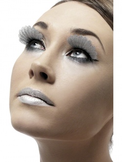 Eyelashes with Silver Feather