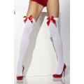 Thigh High Stockings White and Red