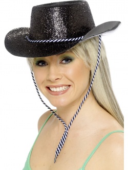 Cowboy Glitter Hat - Black