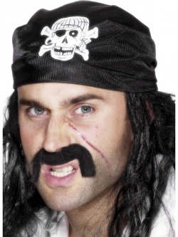Pirate Bandanna Black with Skull and Crossbones    