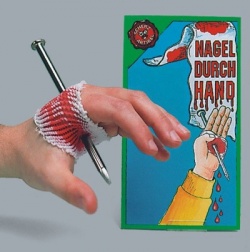 Nail through hand